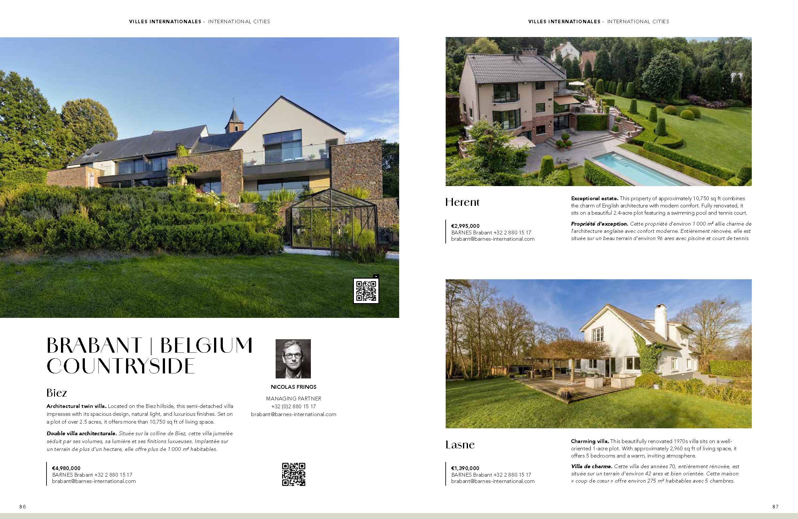 Double villa architecturale — colline de Biez