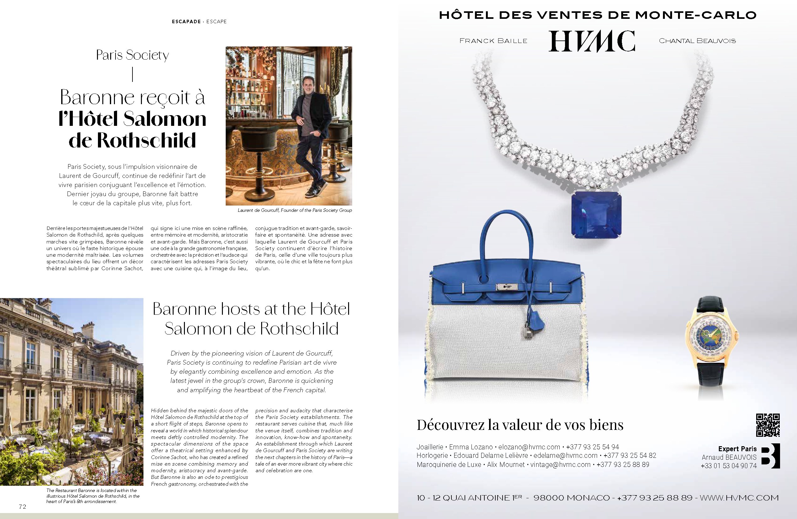 Paris Society — Baronne reçoit à l'Hôtel Salomon de Rothschild