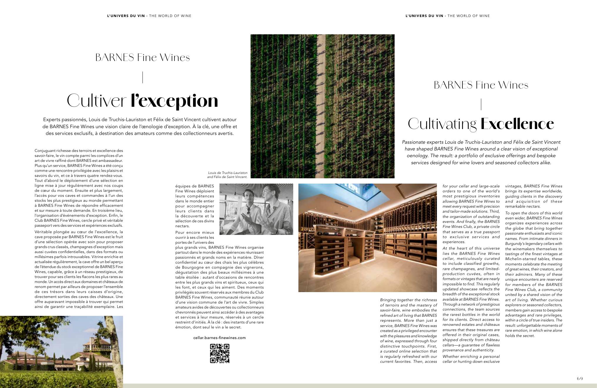 BARNES Fine Wines — Cultiver l'exception
