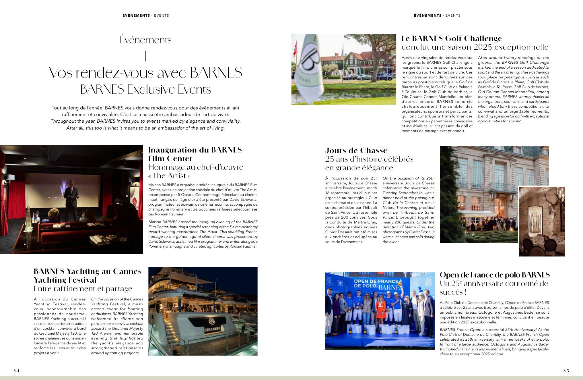 Événements BARNES — Golf, Équestre & Inauguration du Film Center