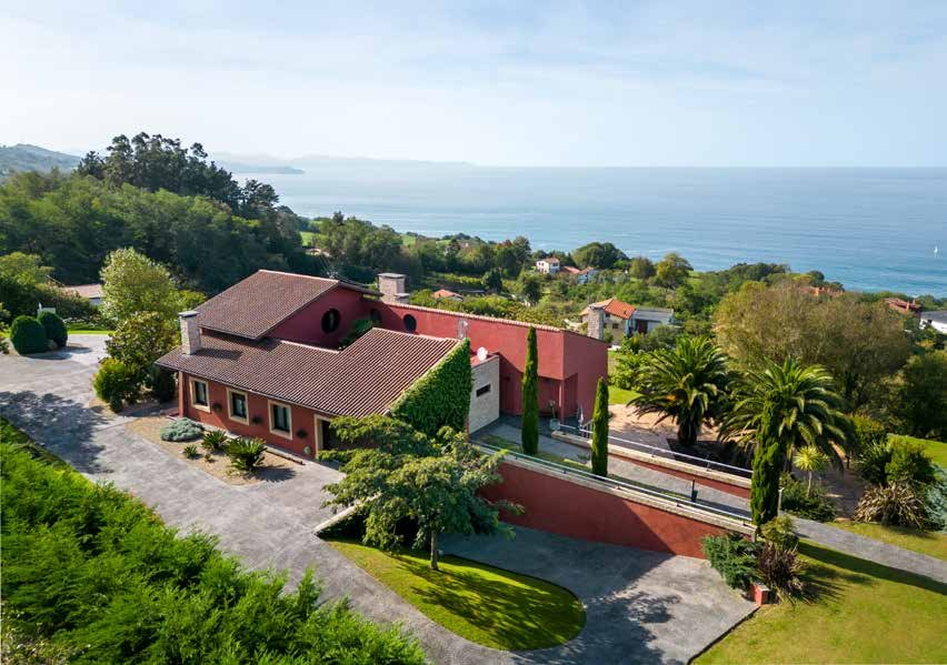 Architect-designed villa with sea views.