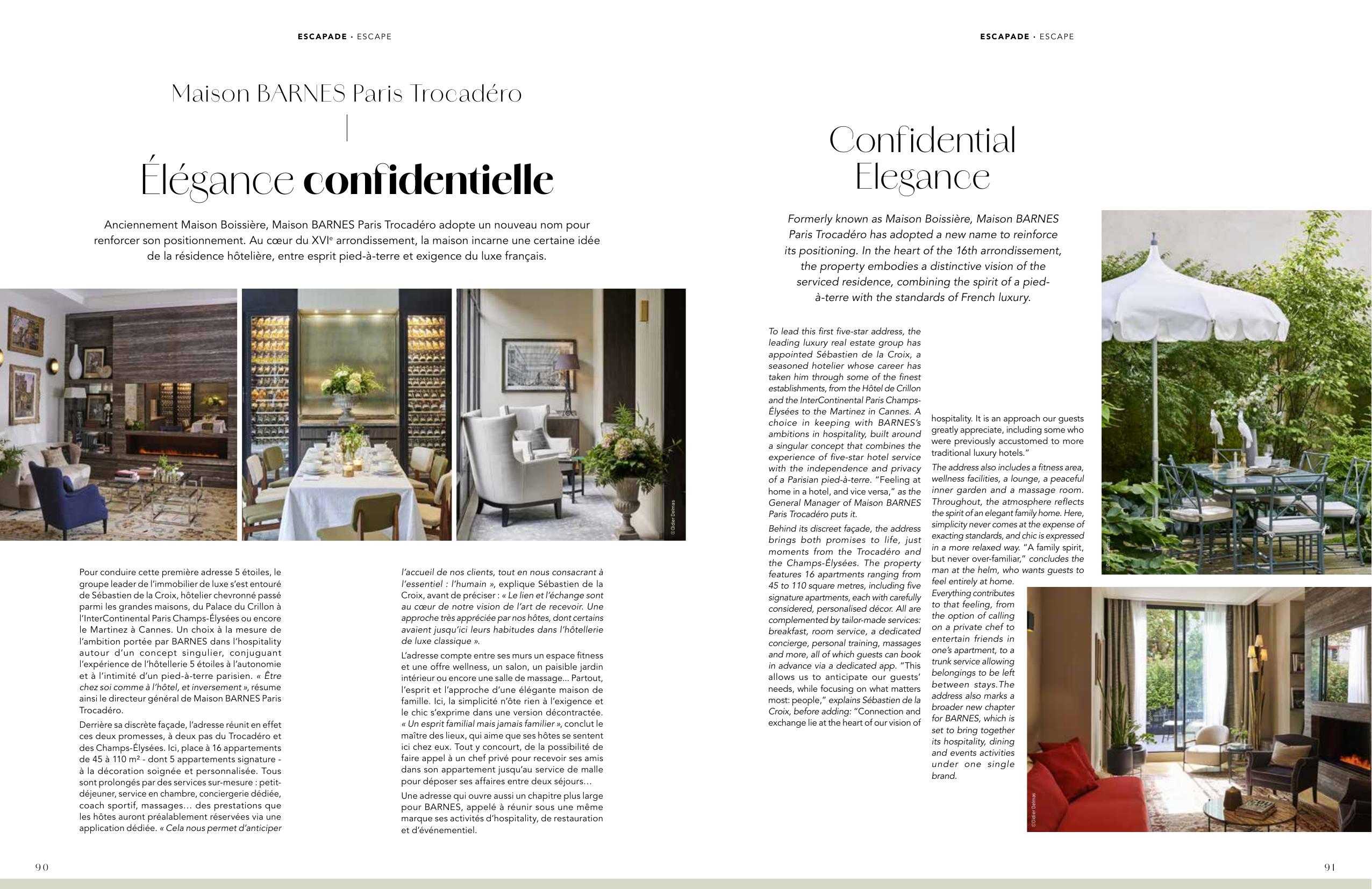 Maison BARNES Paris Trocadéro — Élégance confidentielle